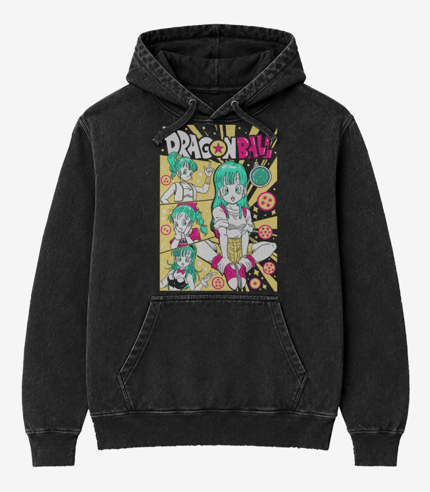 Poleron Canguro Acid Wash Negro de DB Bulma N