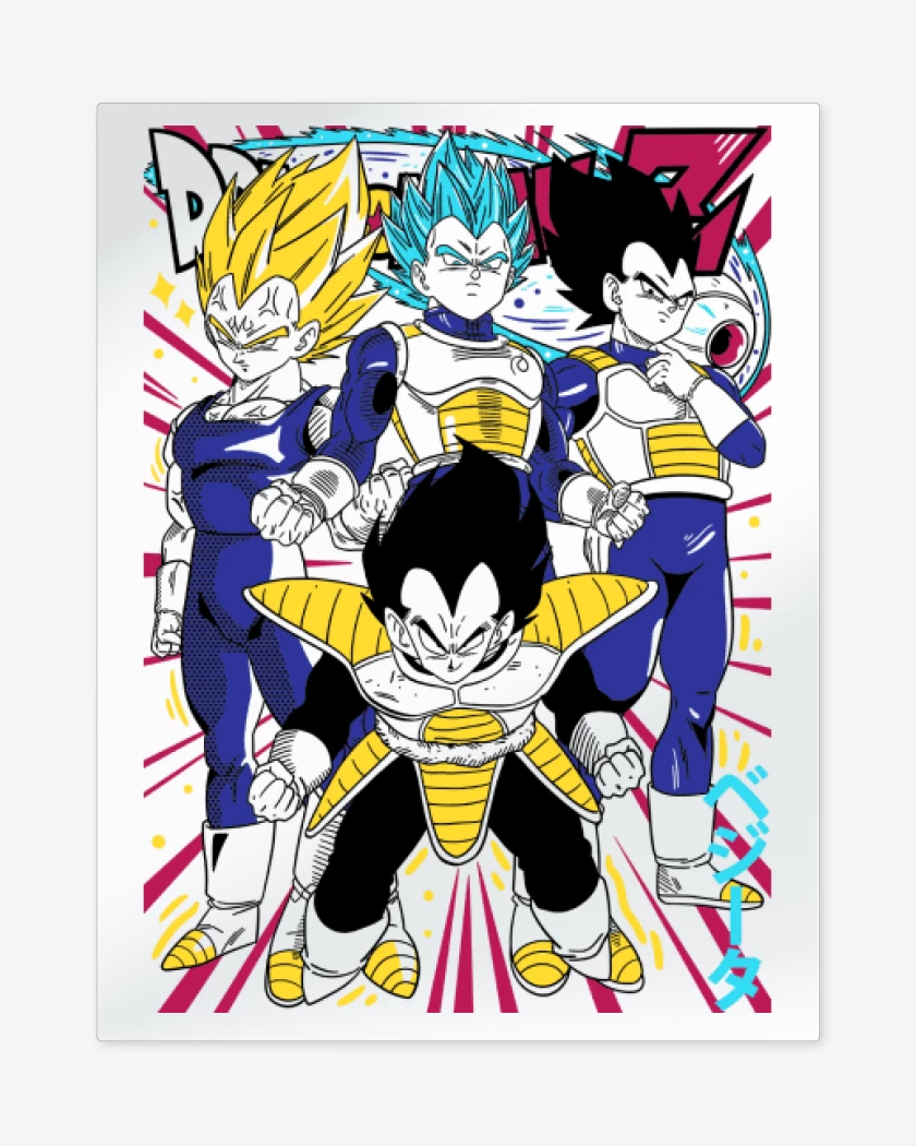 Print metalico Blanco de Vegetas B