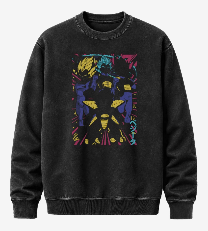 Poleron Polo Acid Wash Negro de Vegetas B