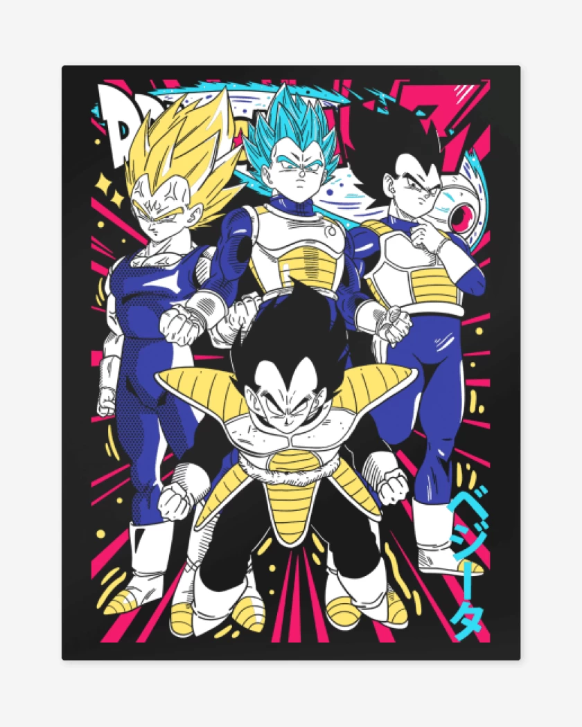 Print metalico Negro de Vegetas N