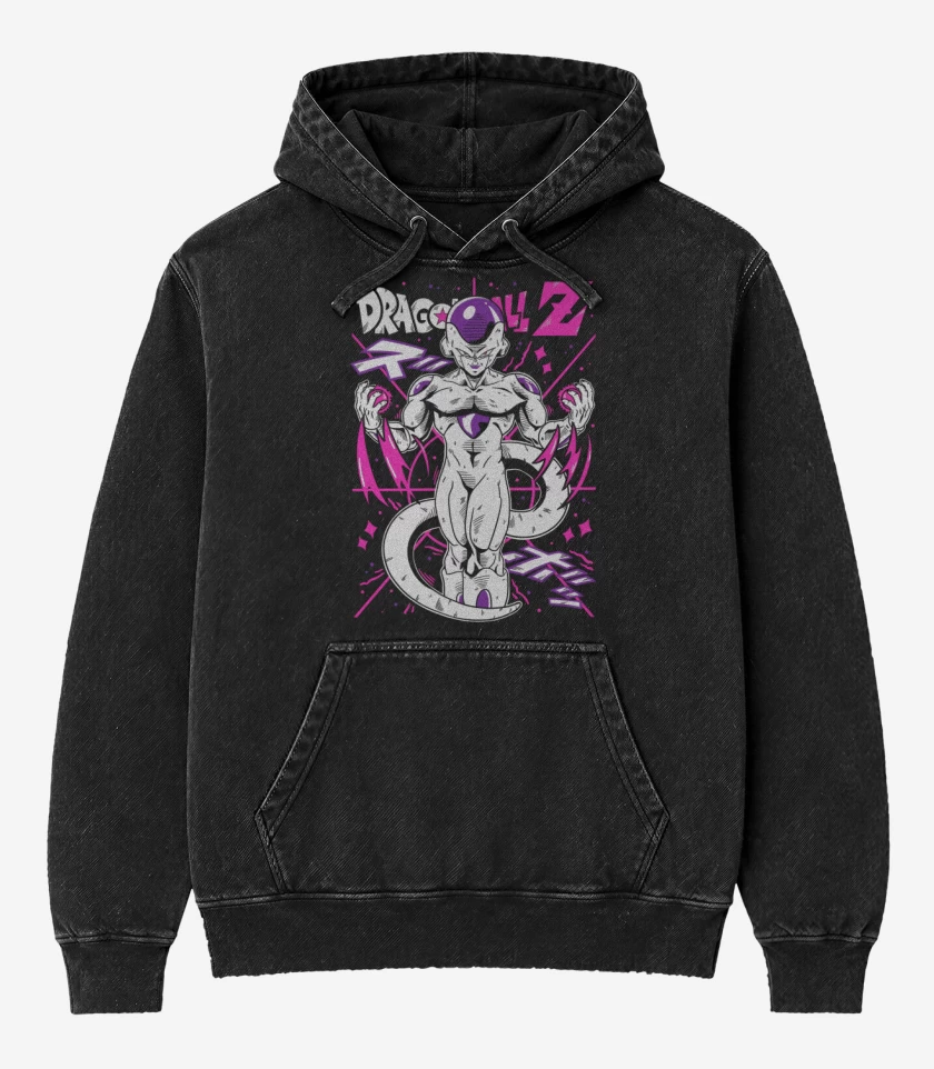 Poleron Canguro Acid Wash Negro de Freezer Final Form N