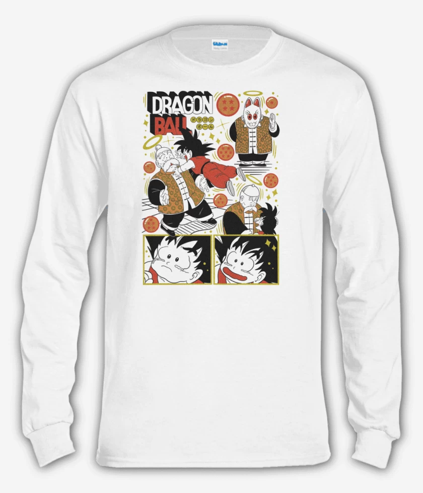 Polera manga larga Blanco de Abuelito Son Gohan B