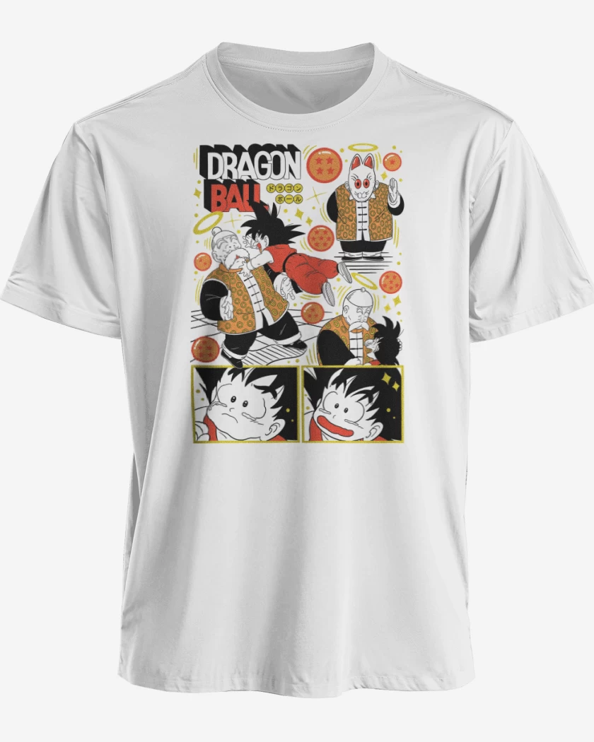 Polera premium Blanco de Abuelito Son Gohan B