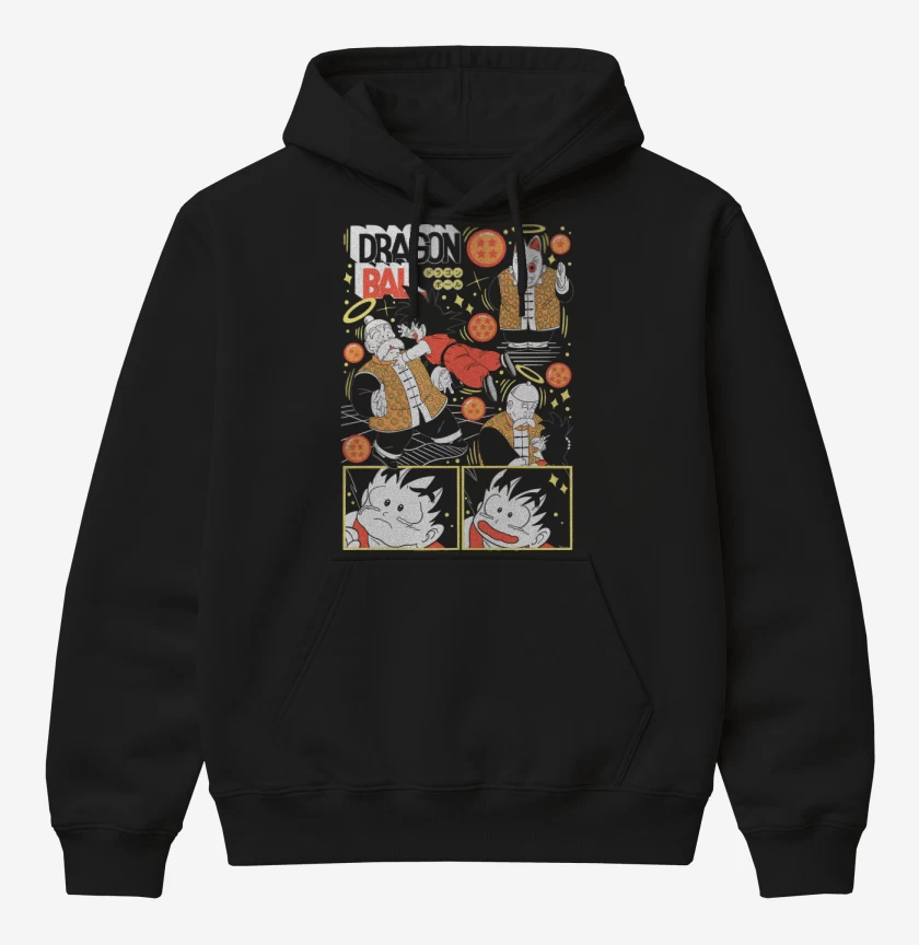 Poleron Canguro básico Negro de Abuelito Son Gohan N