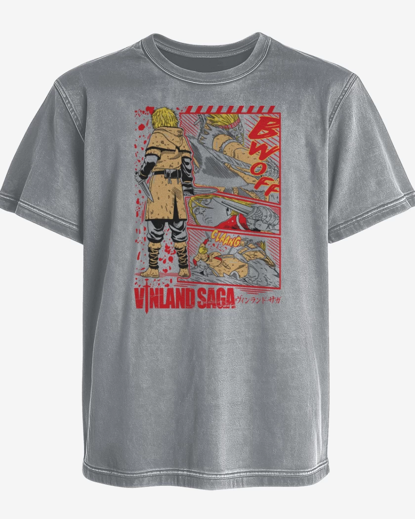 Polera desgastada Gris Melange de Thorfinn B