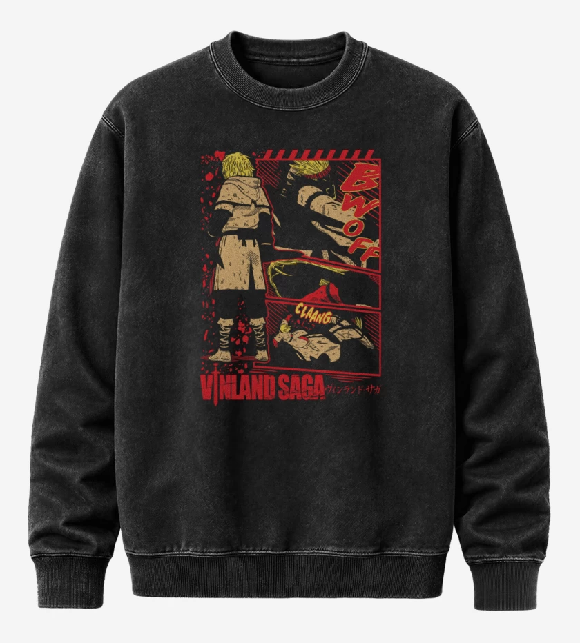 Poleron Polo Acid Wash Negro de Thorfinn B