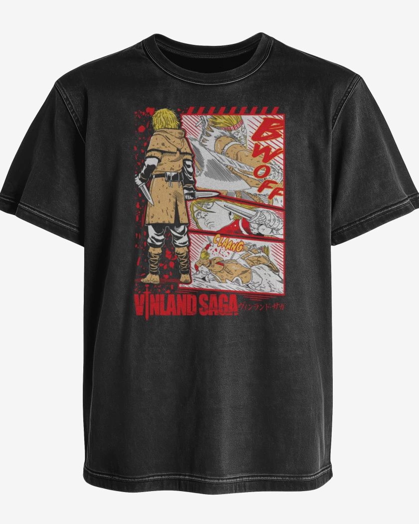 Polera desgastada Negro de Thorfinn N