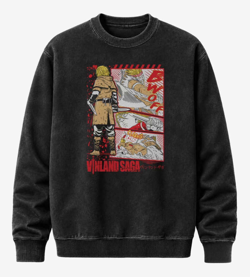 Poleron Polo Acid Wash Negro de Thorfinn N