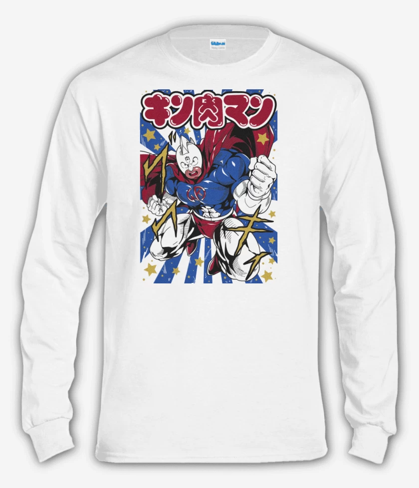 Polera manga larga Blanco de Super Kinnikuman B