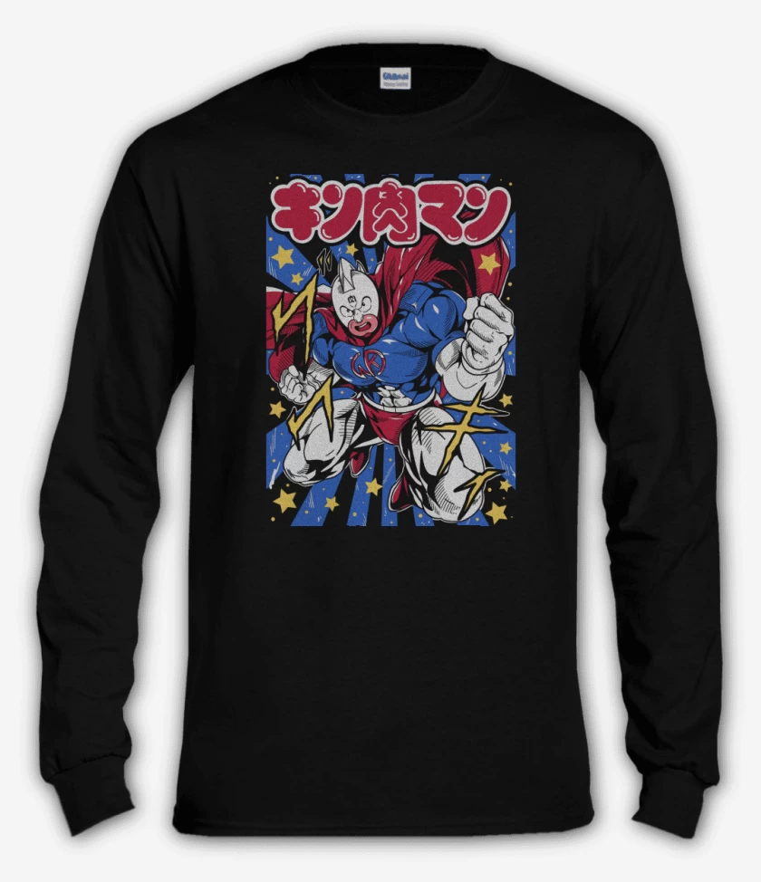 Polera manga larga Negro de Super Kinnikuman N