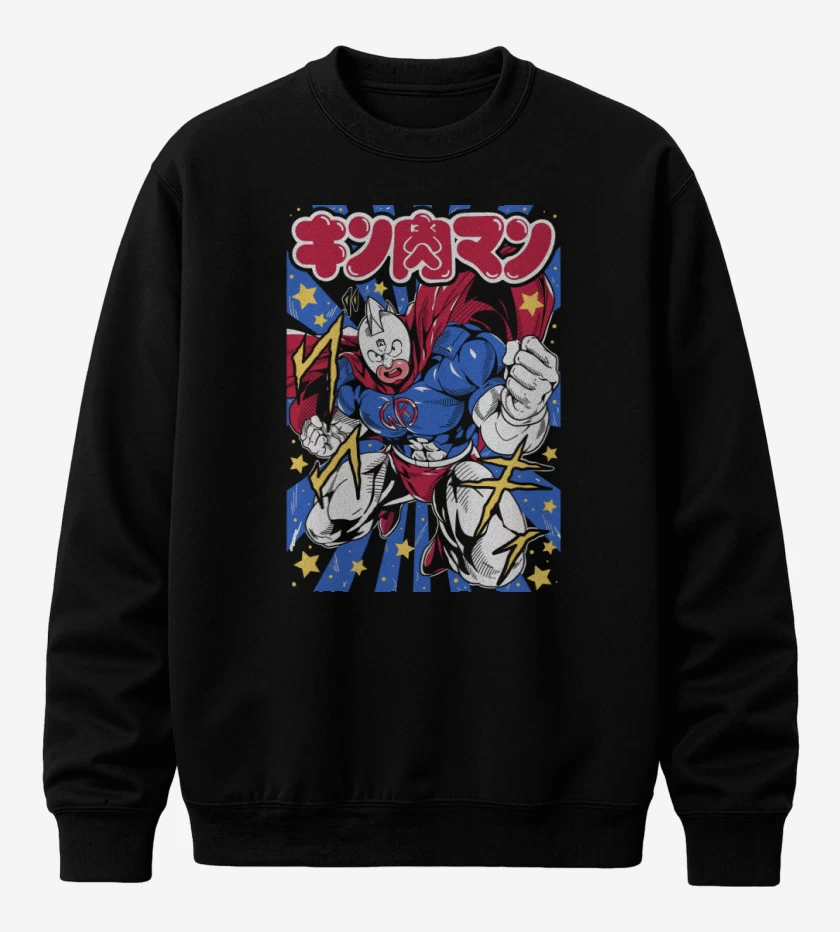 Poleron polo Negro de Super Kinnikuman N