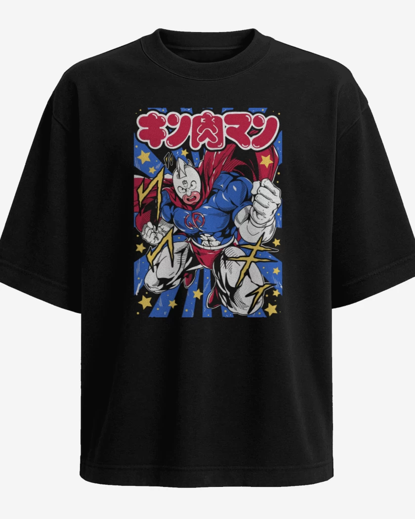 Polera Oversize Negro de Super Kinnikuman N