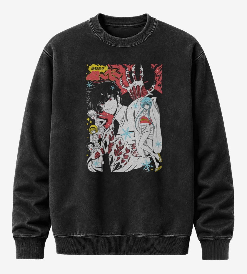 Poleron Polo Acid Wash Negro de Maestro Nube N