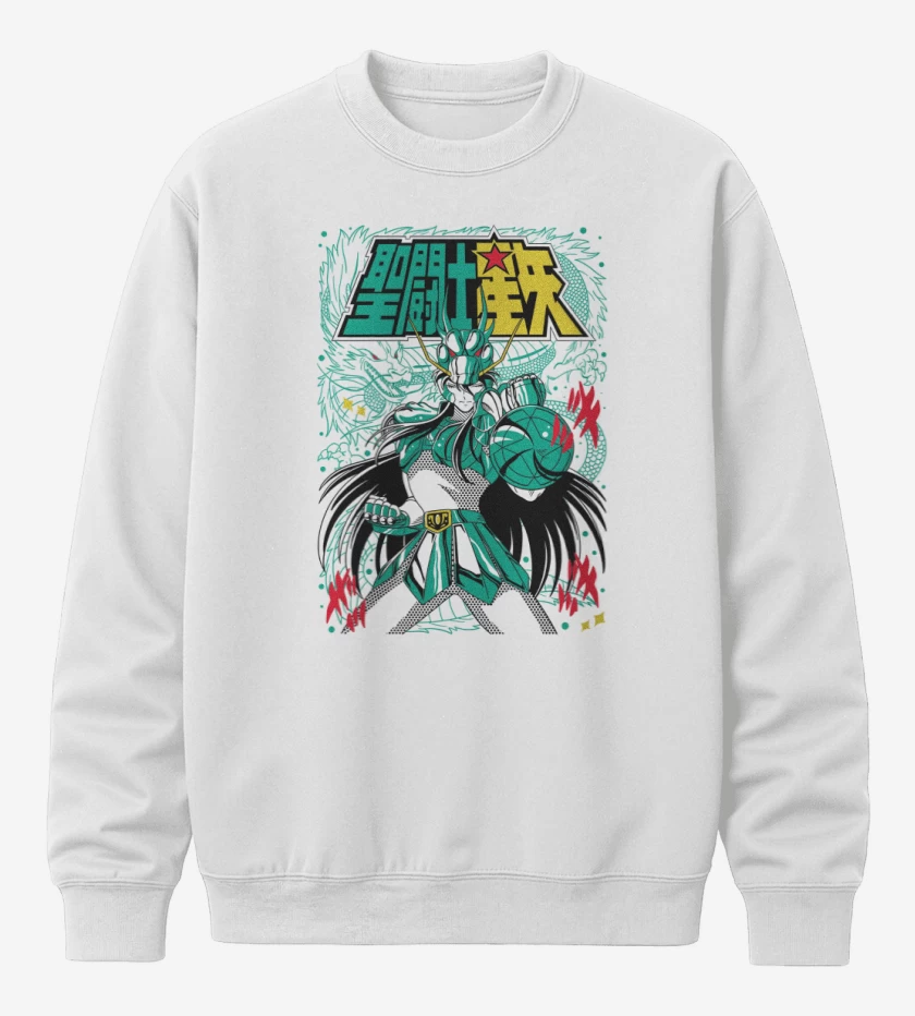 Poleron polo Blanco de Shiryu de Dragon B
