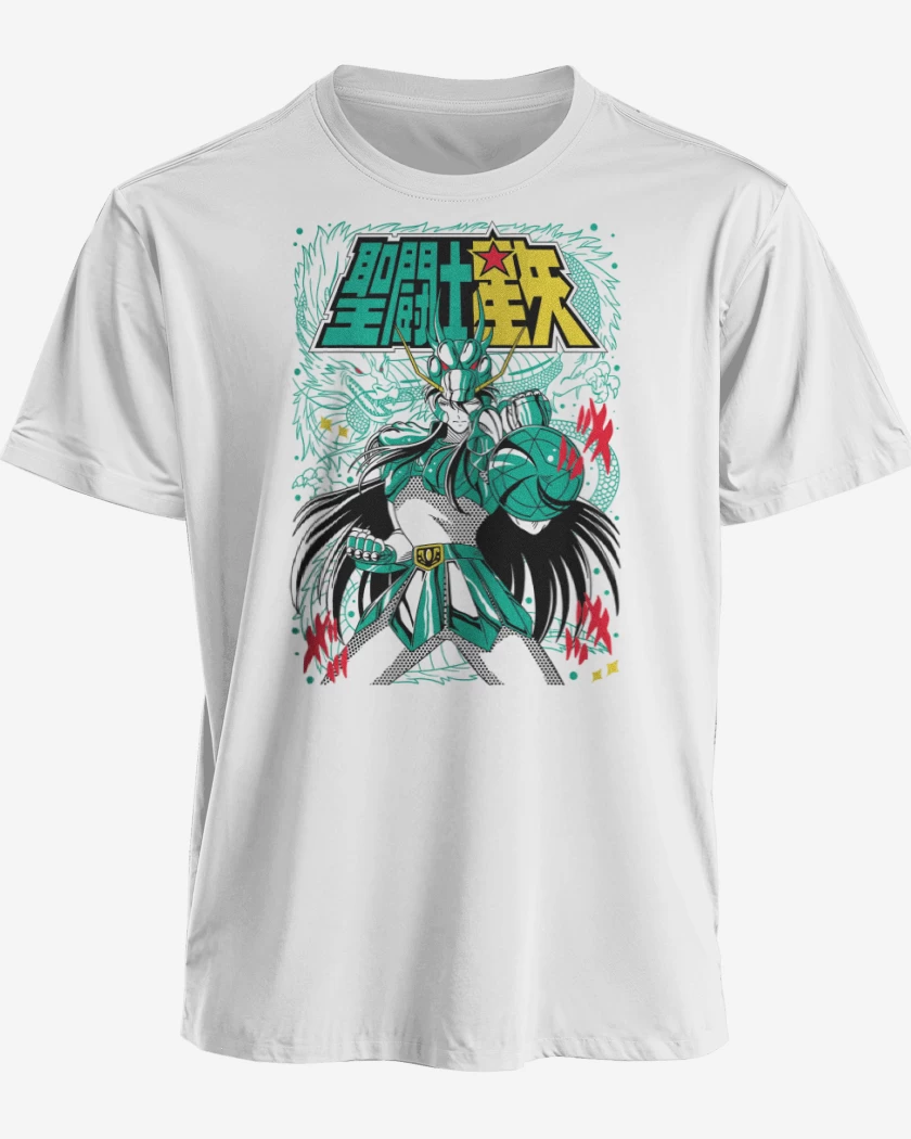 Polera premium Blanco de Shiryu de Dragon B