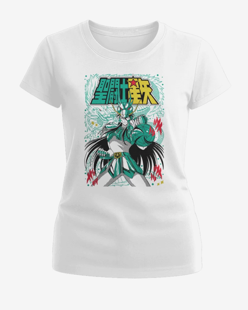 Polera de Mujer Blanco de Shiryu de Dragon B