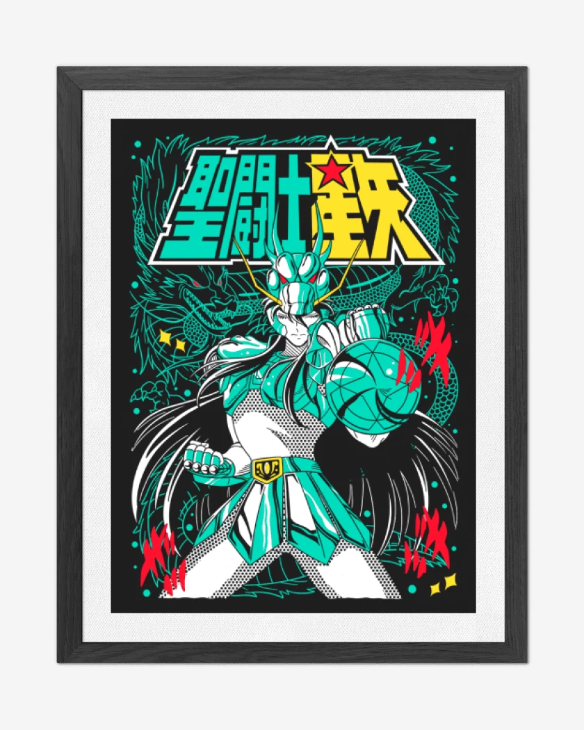 Cuadro decorativo Negro de Shiryu de Dragon N