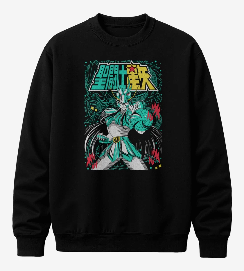 Poleron polo Negro de Shiryu de Dragon N