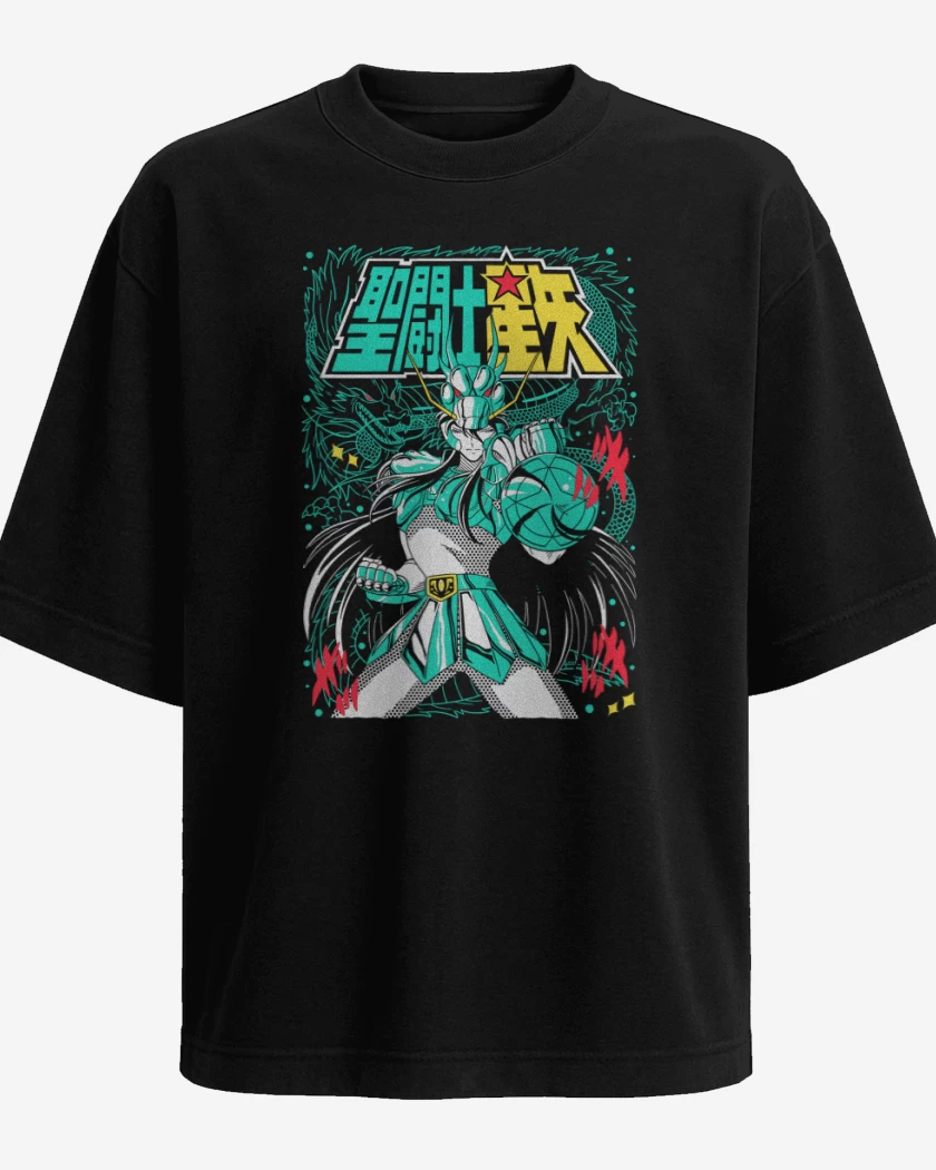 Polera Oversize Negro de Shiryu de Dragon N