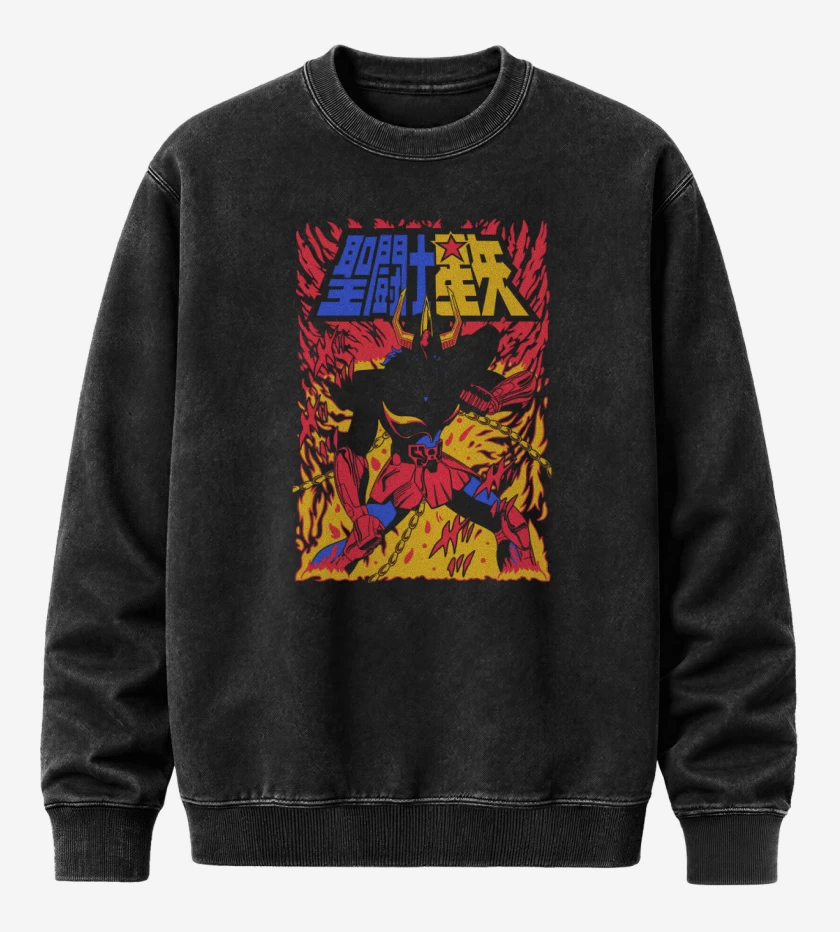 Poleron Polo Acid Wash Negro de Ikki de Fenix  B
