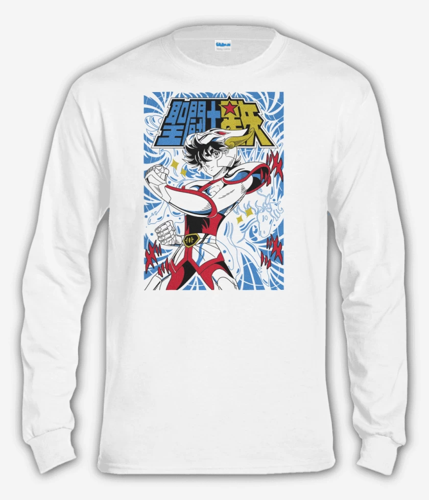 Polera manga larga Blanco de Seiya de Pegaso B