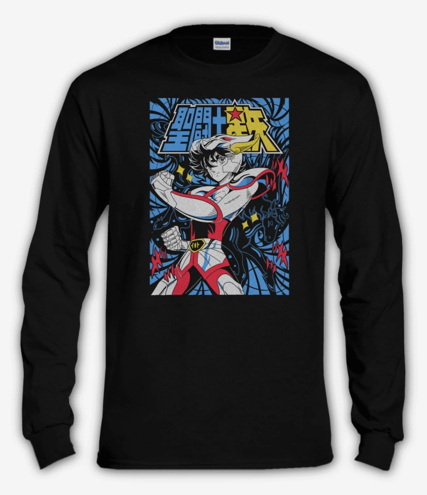 Polera manga larga Negro de Seiya de Pegaso N