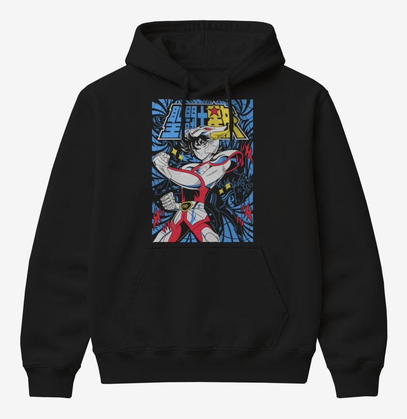Poleron Canguro básico Negro de Seiya de Pegaso N