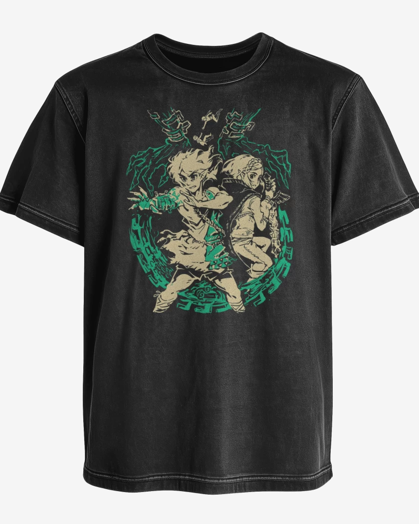 Polera desgastada Negro de TOTK II