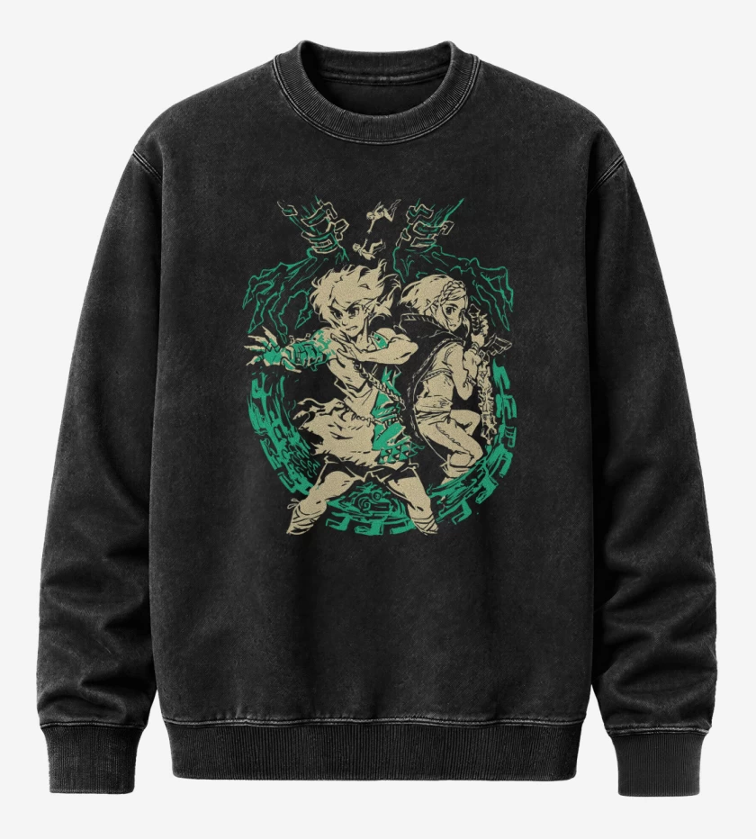Poleron Polo Acid Wash Negro de TOTK II