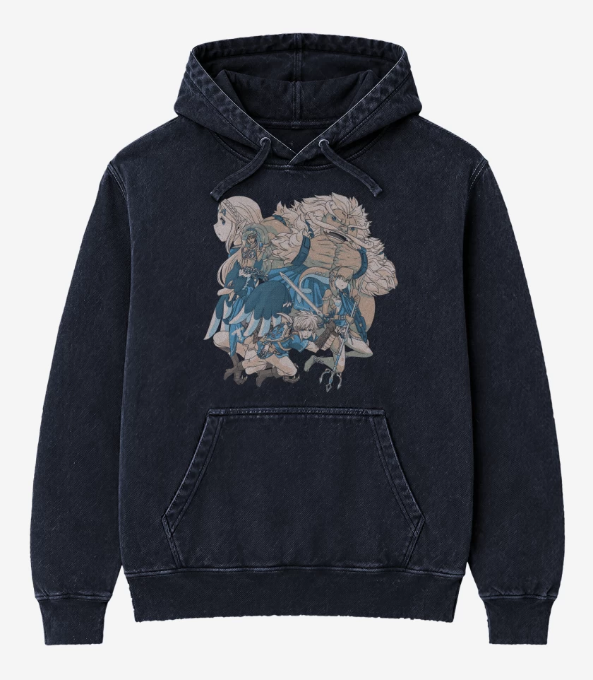 Poleron Canguro Acid Wash Azul Marino de Campeones del Reino