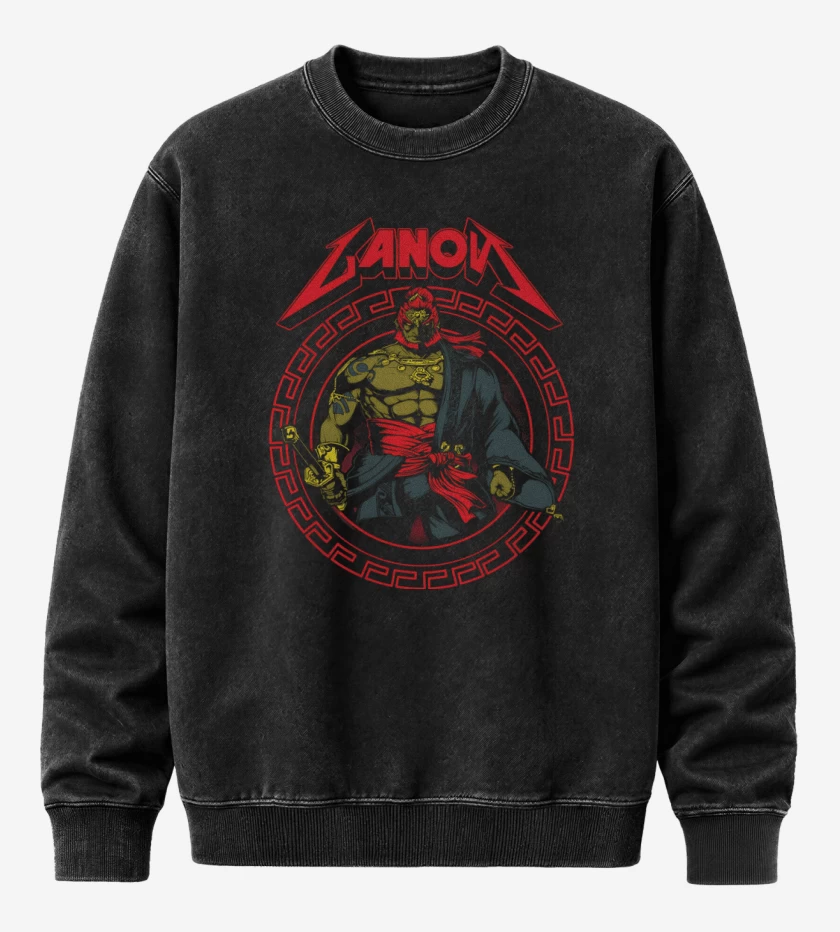 Poleron Polo Acid Wash Negro de Ganon de Gerudo