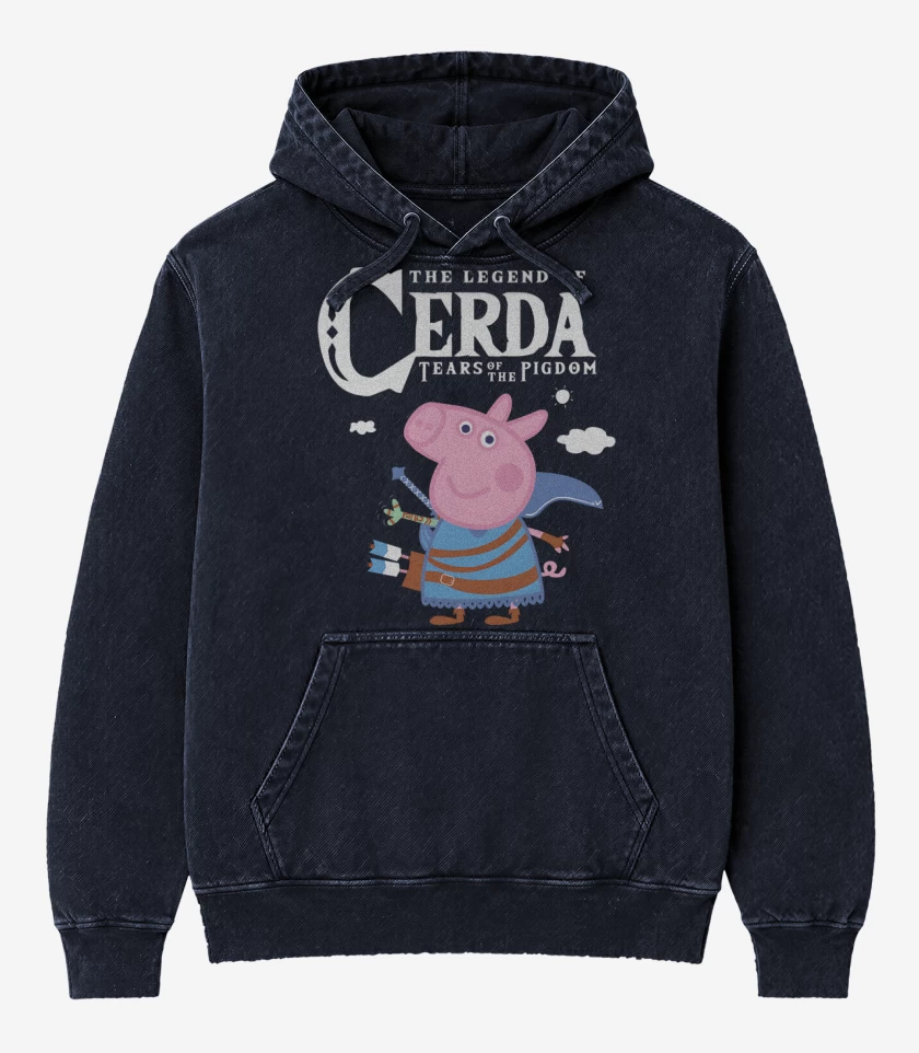 Poleron Canguro Acid Wash Azul Marino de The Legend of Cerda