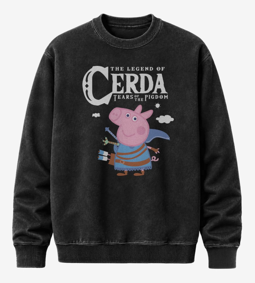 Poleron Polo Acid Wash Negro de The Legend of Cerda