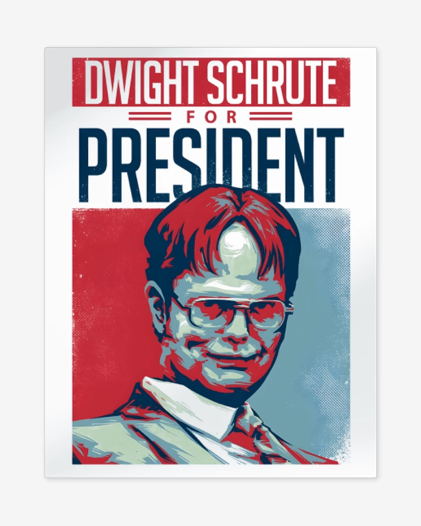 Print metalico Blanco de Dwight Presidente