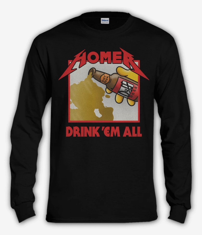 Polera manga larga Negro de Drink Em All
