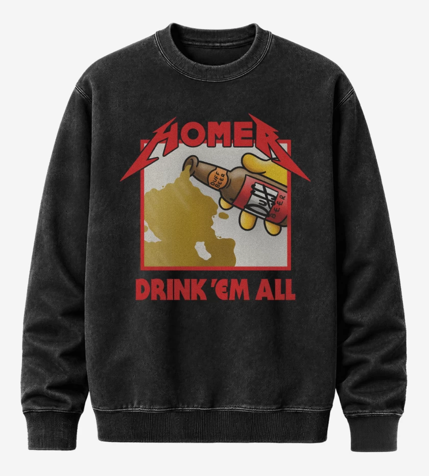 Poleron Polo Acid Wash Negro de Drink Em All