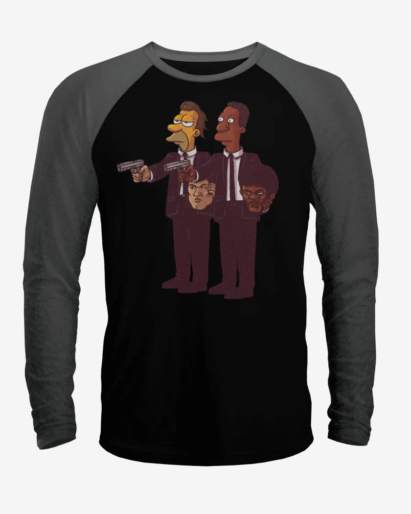 Polera Raglan Negro / Negro Heather de True Pulp