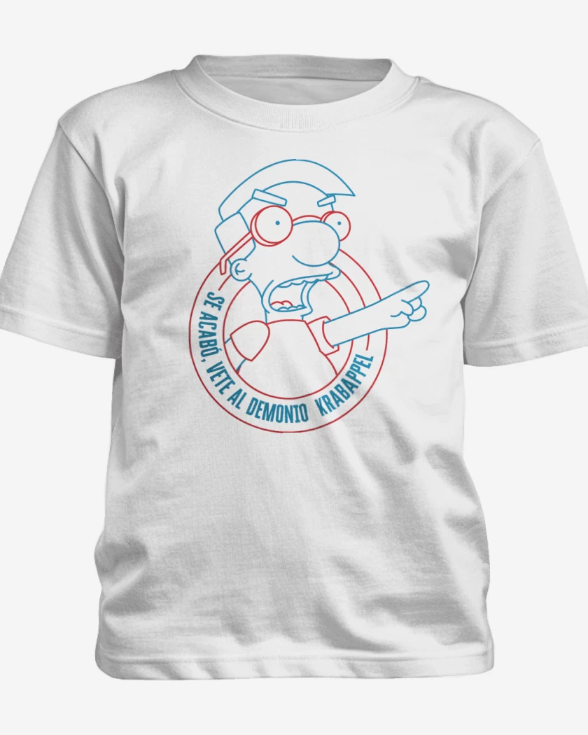 Polera de niño Blanco de Vete al Demonio Krabappel