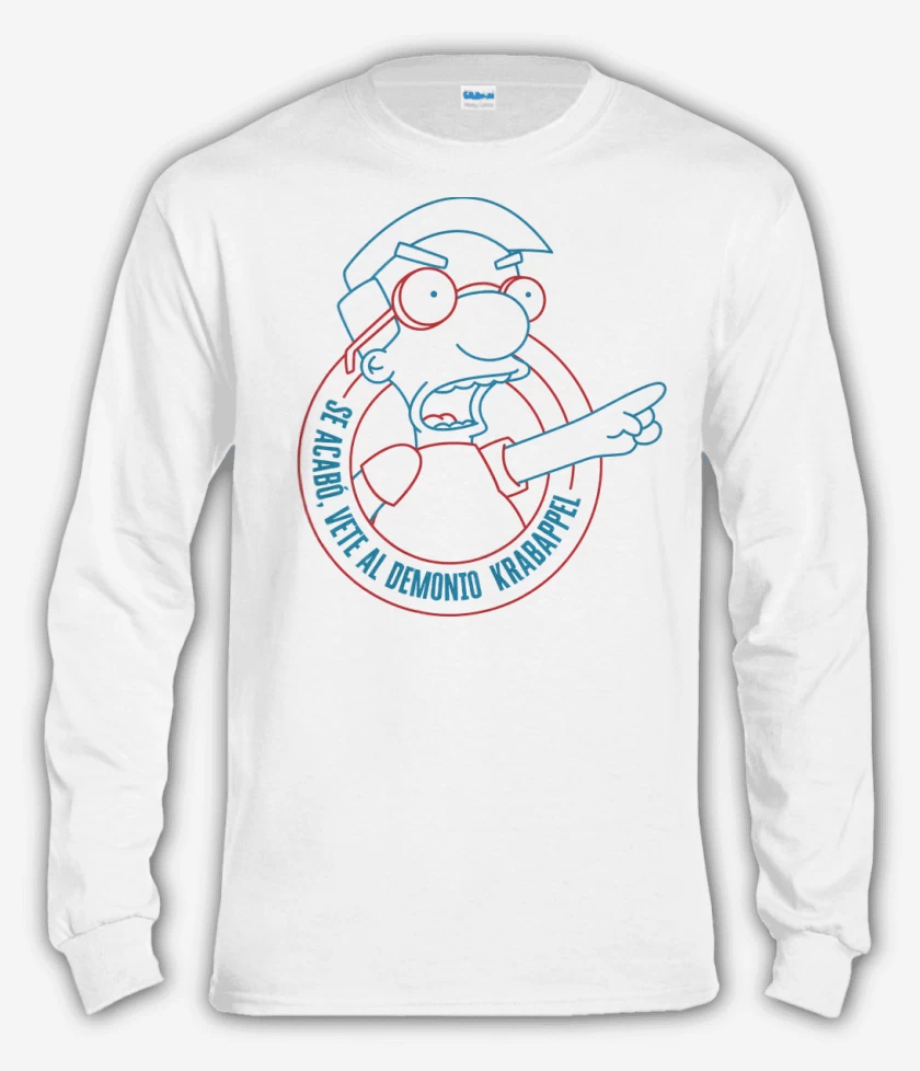 Polera manga larga Blanco de Vete al Demonio Krabappel