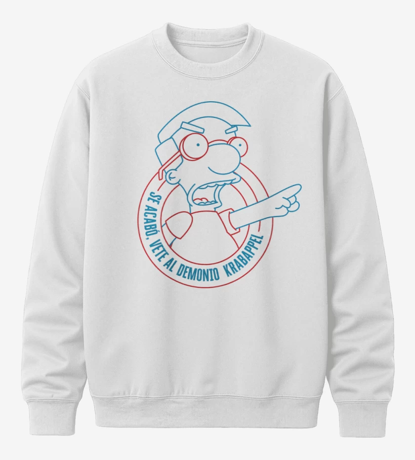 Poleron polo Blanco de Vete al Demonio Krabappel