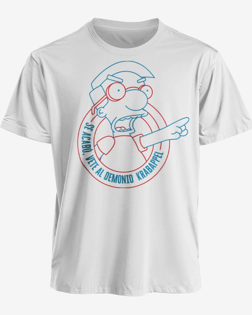 Polera premium Blanco de Vete al Demonio Krabappel