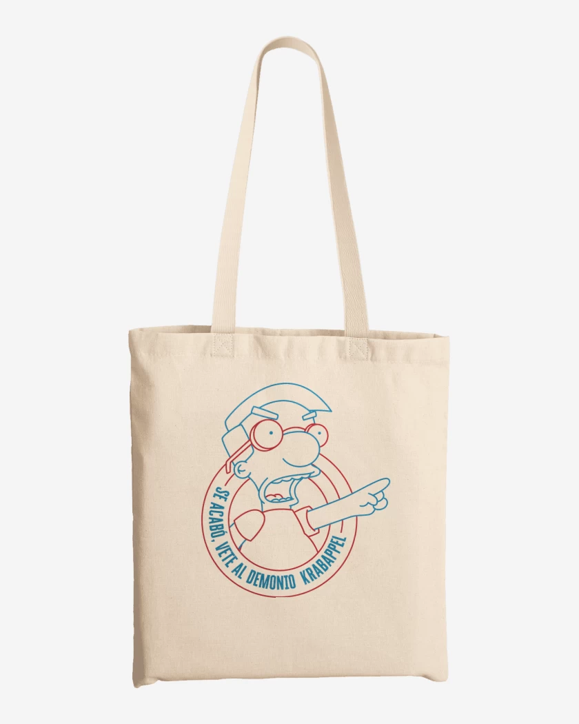 Totebag Blanco de Vete al Demonio Krabappel