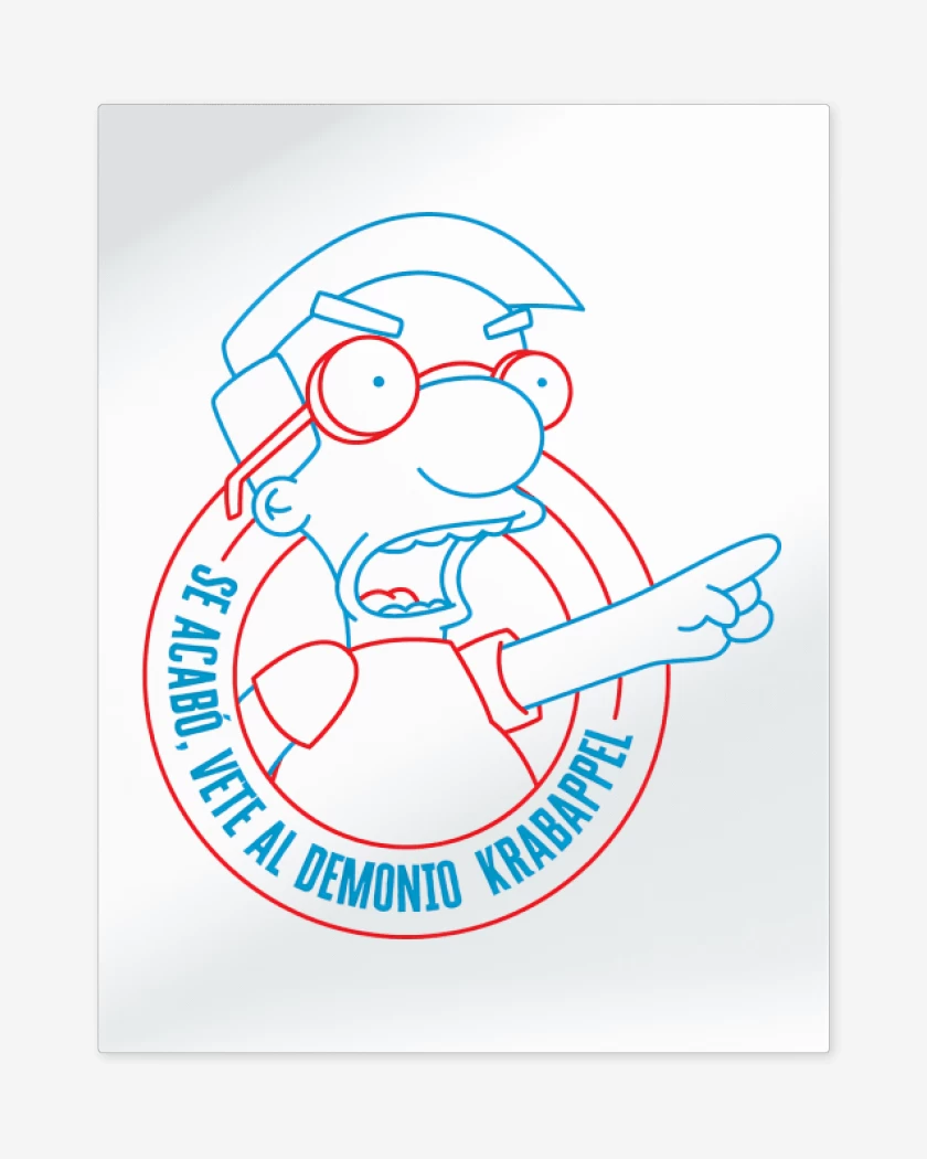 Print metalico Blanco de Vete al Demonio Krabappel