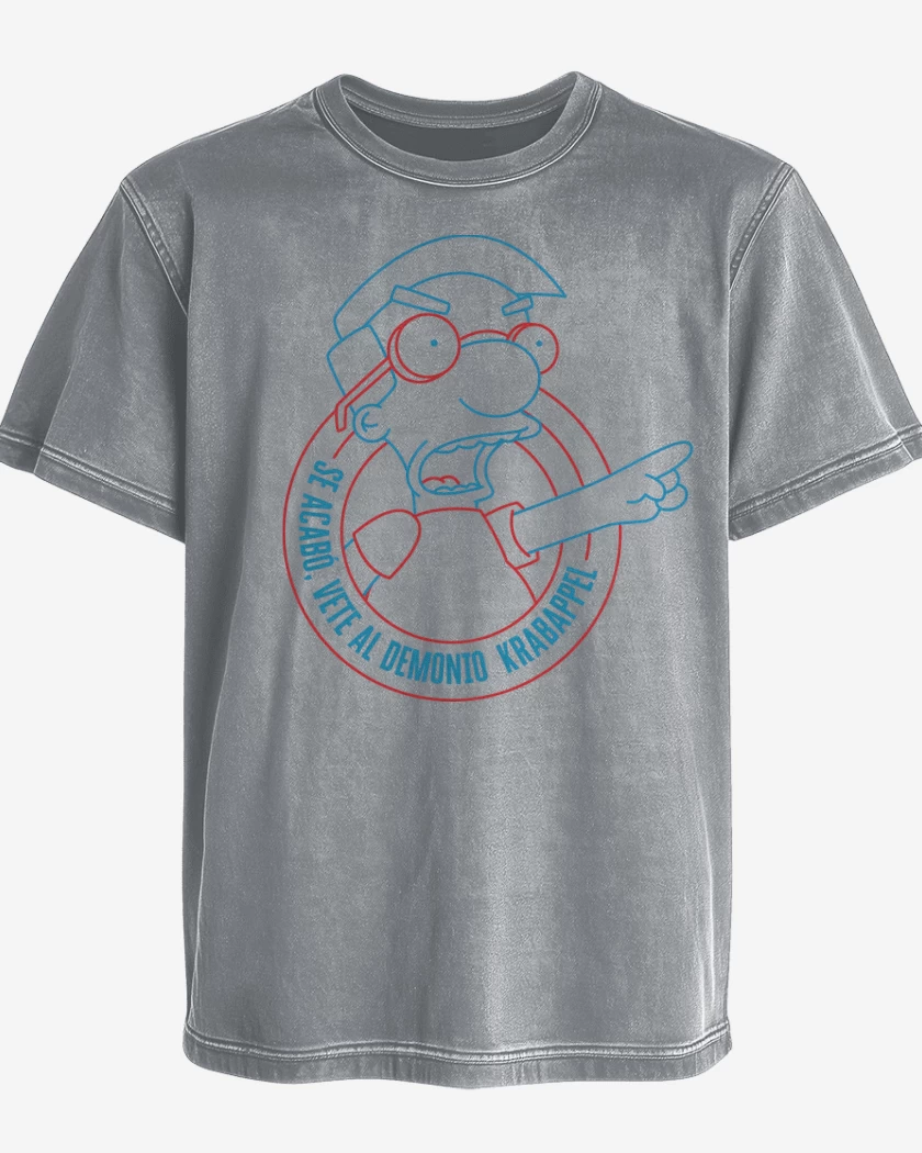 Polera desgastada Gris Melange de Vete al Demonio Krabappel