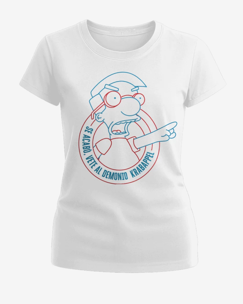 Polera de Mujer Blanco de Vete al Demonio Krabappel