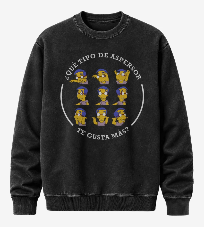 Poleron Polo Acid Wash Negro de El Aspersor