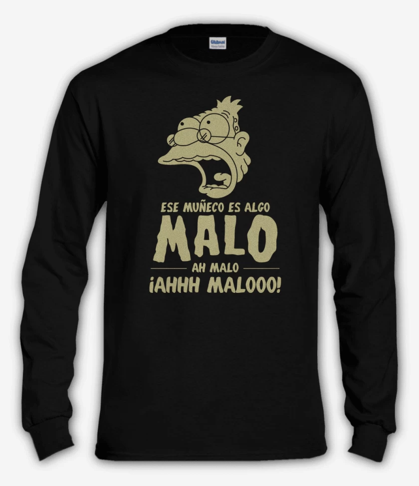 Polera manga larga Negro de Malo Maloo Malooo