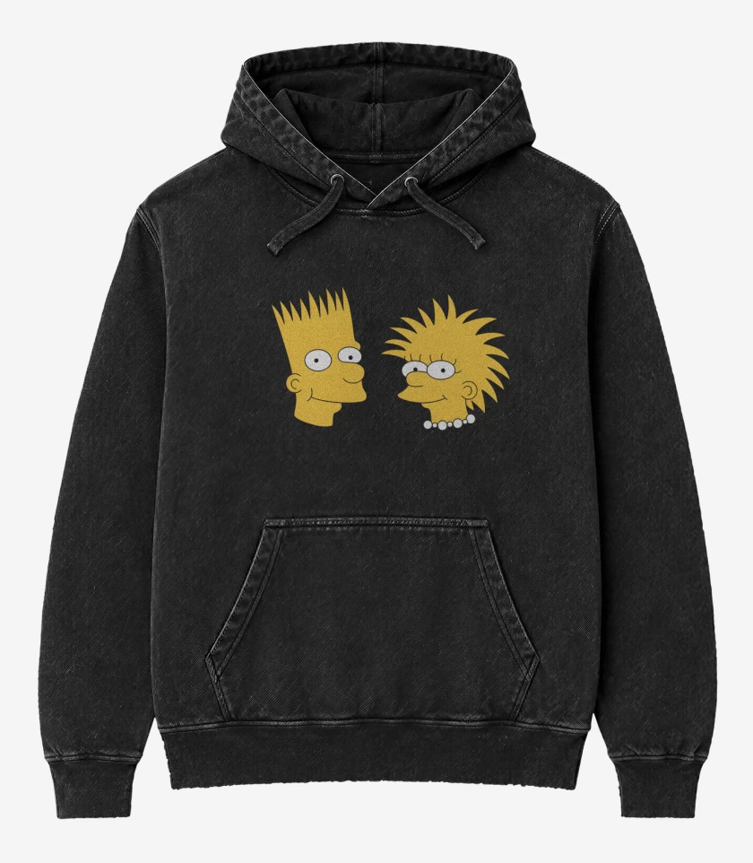 Poleron Canguro Acid Wash Negro de Lester & Eliza
