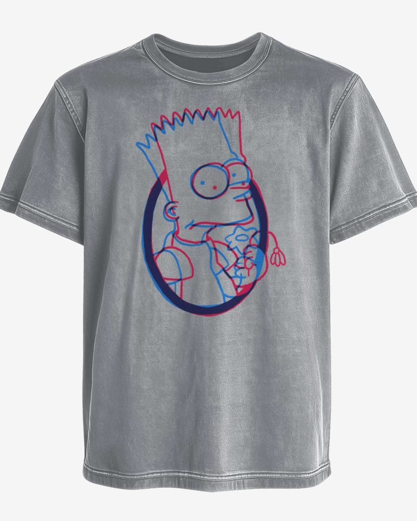 Polera desgastada Gris Melange de Feliz Triste