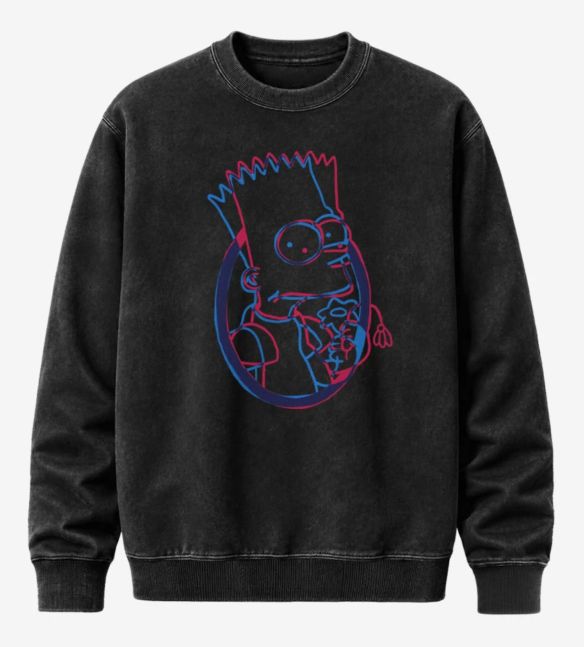 Poleron Polo Acid Wash Negro de Feliz Triste
